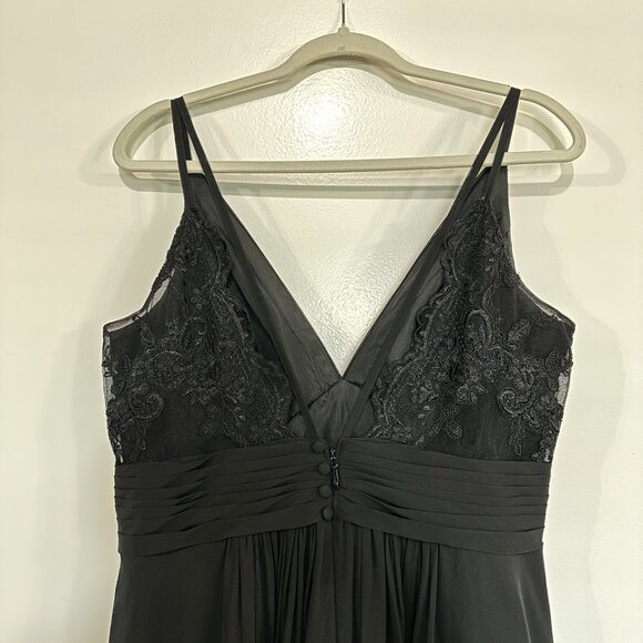 Azazie Maren Allure Bridesmaid Dress – Black – Size A14 - Picture 4 of 9